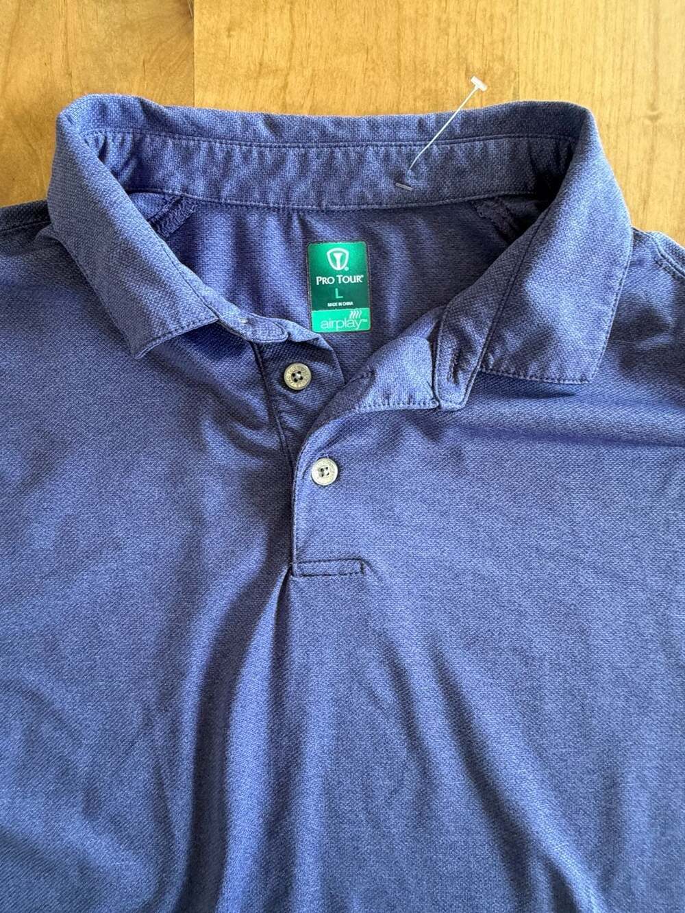 Pro Tour Airplay Long Sleeve Performance Polo Shirt Blue Heather Size L